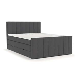 Sivá boxspring posteľ s úložným priestorom 180x200 cm Ruby – Maison de Rêve