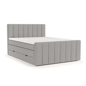 Svetlosivá boxspring posteľ s úložným priestorom 160x200 cm Ruby – Maison de Rêve