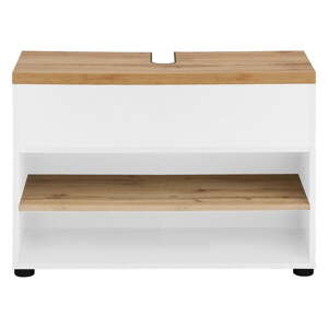 Biela skrinka pod umývadlo v dekore duba 80x57 cm Thessa – Støraa