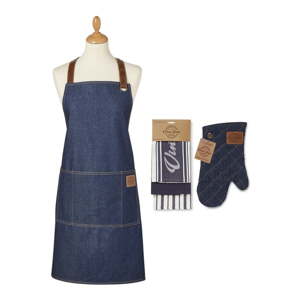 Utierky, zástera a chňapka v súprave 5 ks Oxford Denim – Cooksmart ®