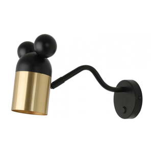 Nástenné svietidlo v čierno-zlatej farbe ø 8 cm Mouse – GTV