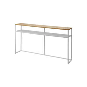 Konzolový stolík v bielej a svetlo hnedej farbe v dekore jaseňa 20,5x126 cm Tower – YAMAZAKI