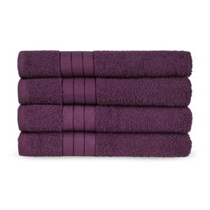 Vínové froté bavlnené uteráky v súprave 4 ks 50x100 cm – Good Morning