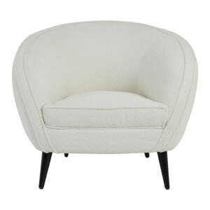 Biele kreslo z textílie buklé Almond – Light & Living