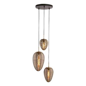 Závesné svietidlo s kovovým tienidlom v matnej čierno-bronzovej farbe ø 36 cm Yaelle – Light & Living