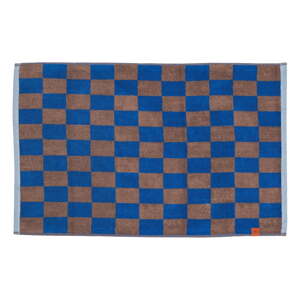 Modro-hnedá kúpeľňová predložka z bio bavlny 50x80 cm Retro – Mette Ditmer Denmark