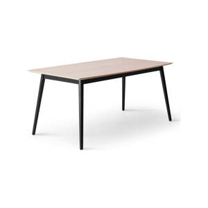 Rozkladací jedálenský stôl s doskou v dubovom dekore v čierno-prírodnej farbe 90x165 cm Meza – Hammel Furniture