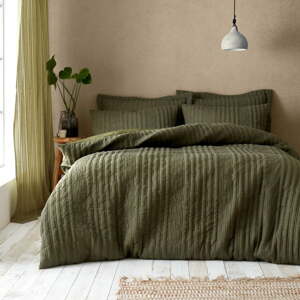 Kaki obliečky na dvojlôžko 200x200 cm Tamba Stripe – Pineapple Elephant