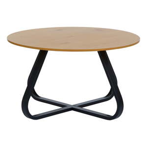 Okrúhly konferenčný stolík s doskou v dubovom dekore v prírodnej farbe ø 80 cm Cesura – Unique Furniture