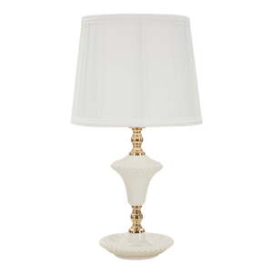 Biela stolová lampa s textilným tienidlom (výška 45 cm) Caserta – Mauro Ferretti