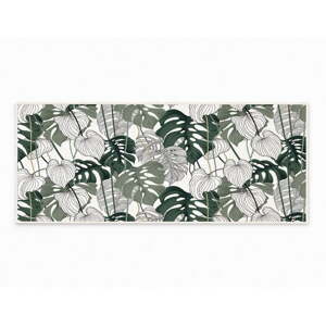 Bielo-zelený prateľný koberec 80x150 cm Monstera – Oyo Concept