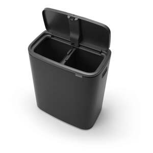 Matne čierny dotykový oceľový odpadkový kôš na triedený odpad 60 l Bo Touch Bin – Brabantia