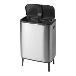 Dotykový oceľový odpadkový kôš na triedený odpad v matne striebornej farbe 60 l Bo Touch Bin Hi – Brabantia