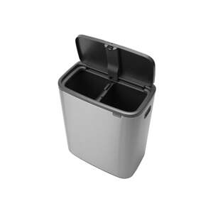 Dotykový oceľový odpadkový kôš na triedený odpad v matne striebornej farbe 60 l Bo Touch Bin – Brabantia