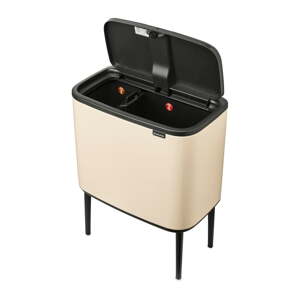 Béžový dotykový oceľový odpadkový kôš na triedený odpad 34 l Bo Touch Bin – Brabantia