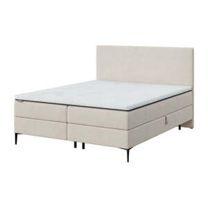 Béžová boxspring posteľ s úložným priestorom 160x200 cm Bufo - MESONICA