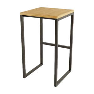 Čierna/v prírodnej farbe barová stolička v dekore duba Frame – Woodman