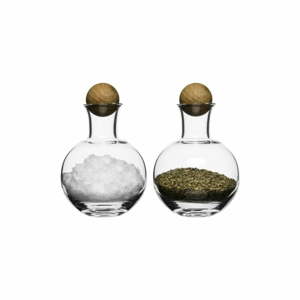 Soľnička a korenička Sagaform Oval Oak, 200 ml