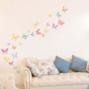 Sada 24 samolepiek Ambiance Artistic Butterflies