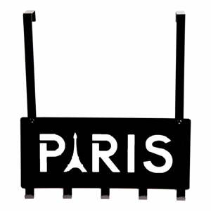 Čierny kovový vešiak na dvere 30 cm Paris – Compactor
