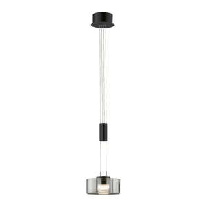 Čierne LED stmievateľné závesné svietidlo so skleneným tienidlom ø 20 cm Lavin – Fischer & Honsel