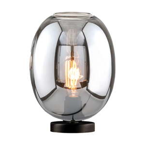 Čierna stolová lampa so skleneným tienidlom (výška 27 cm) Nayla – Fischer & Honsel