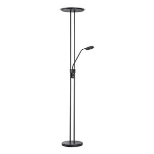 Čierna LED stmievateľná stojacia lampa so skleneným tienidlom (výška 182 cm) Driva – Fischer & Honsel