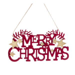 Drevená závesná vianočná dekorácia 22 cm Merry Christmas – Casa Selección