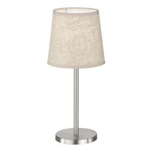 Stolová lampa v béžovej a striebornej farbe s textilným tienidlom (výška 30 cm) Eve – Fischer & Honsel