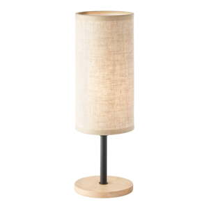Stolová lampa v čiernej a prírodnej farbe s textilným tienidlom (výška 30 cm) Kira – Fischer & Honsel