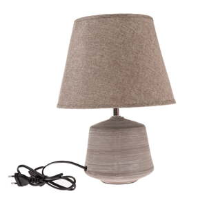 Béžovosvetlohnedá stolová lampa s textilným tienidlom (výška 33 cm) – Dakls