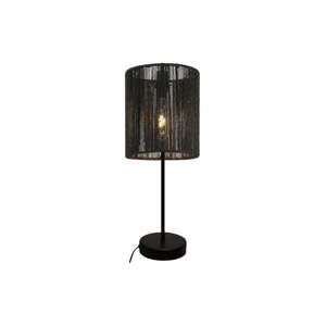 Čierna stolová lampa s tienidlom z trstinového výpletu (výška 48 cm) Foresto – GTV