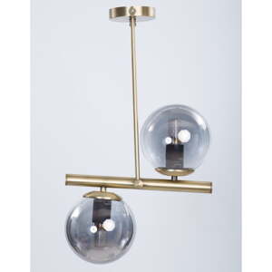 Stropné svietidlo so skleneným tienidlom v sivo-zlatej farbe ø 15 cm Libra – Squid Lighting