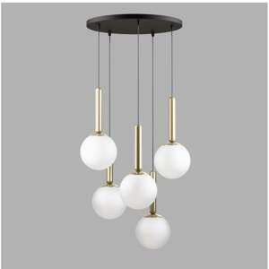 Závesné svietidlo v zlatej farbe so skleneným tienidlom ø 34 cm One – Squid Lighting