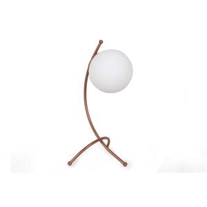 Stolová lampa v bielo-bronzovej farbe so skleneným tienidlom (výška 43 cm) Yay – Opviq lights