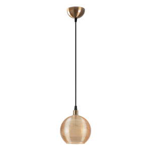 Závesné svietidlo v okrovo žltej a zlatej farbe so skleneným tienidlom ø 15 cm Muzo – Opviq lights