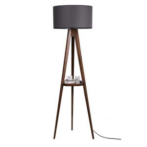 Čierno-hnedá stojacia lampa s textilným tienidlom (výška 176 cm) Sehbalı Tripod – Opviq lights