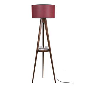 Červeno-hnedá stojacia lampa s textilným tienidlom (výška 153 cm) Sehbalı Tripod – Opviq lights