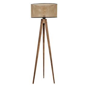 Hnedá stojacia lampa s textilným tienidlom (výška 153 cm) Tripod – Opviq lights