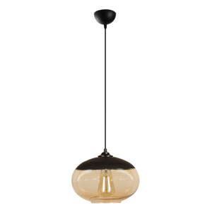 Závesné svietidlo v okrovožltej a čiernej farbe so skleneným tienidlom ø 25 cm Camini – Opviq lights
