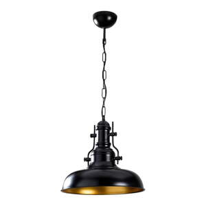 Čierne závesné svietidlo s kovovým tienidlom ø 32 cm Berceste – Opviq lights