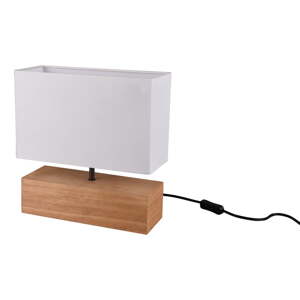Stolová lampa s textilným tienidlom v bielo-prírodnej farbe (výška 30 cm) Woody – Trio