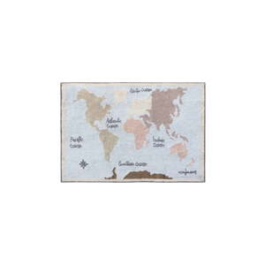 Prateľný ručne tkaný bavlnený detský koberec 140x200 cm Vintage Map – Lorena Canals