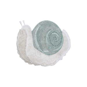 Prateľný ručne tkaný bavlnený detský koberec v mentolovo-svetlo šedej farbe 100x120 cm Snail – Lorena Canals