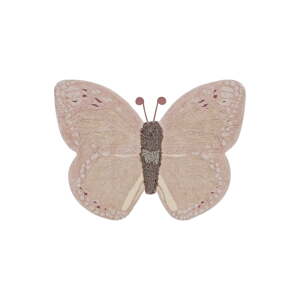 Svetloružovo-béžový prateľný ručne tkaný bavlnený detský koberec 90x120 cm Baby Butterfly – Lorena Canals
