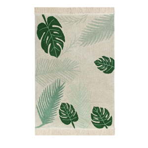 Zeleno-krémový prateľný ručne tkaný bavlnený detský koberec 140x200 cm Tropical Green – Lorena Canals