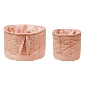 Svetloružové látkové detské úložné boxy v súprave 2 ks ø 30x20 cm Bambie Vintage Nude – Lorena Canals