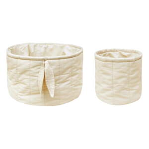 Krémové látkové detské úložné boxy v súprave 2 ks ø 30x20 cm Bambia Natural – Lorena Canals