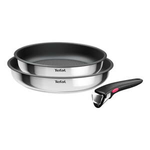 Nerezové panvice v súprave 2 ks s nepriľnavým povrchom/s odnímateľnou rukoväťou ø 26 cm INGENIO Cook Eat L8813S75 – Tefal