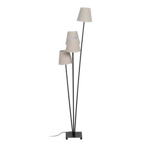 Čierno-krémová stojacia lampa s textilným tienidlom (výška 144 cm) – Ixia